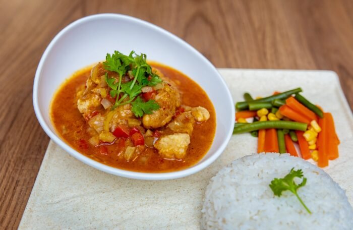 Merou in coconut curry