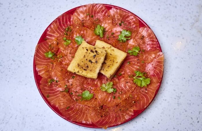 Salmon carpaccio